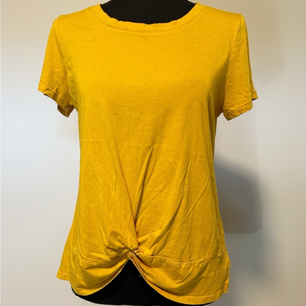 Casual Mustard Knot Shirt by Saturday Sunday; size medium